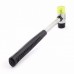 Racdde Portable 10" Length 25mm Plastic Coated Grip Double Head Rubber Hammer Handheld Tool for Household Use black