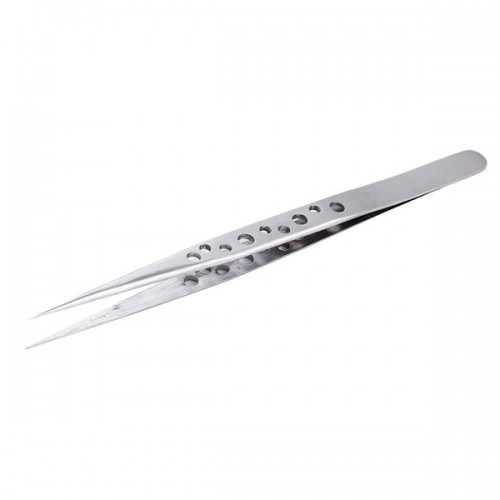 Racdde Stainless Steel Anti-static Tweezers Pointed Straight Antimagnetic Tweezer for Electronics, Jewelry-making and More