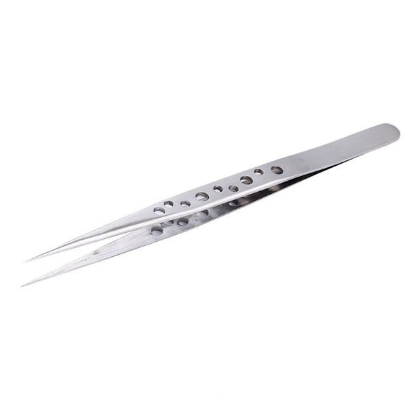 Racdde Stainless Steel Anti-static Tweezers Pointed Straight Antimagnetic Tweezer for Electronics, Jewelry-making and More