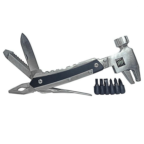 Racdde Multi-Function Hammer / Adjustable Wrench / Needle Nose Plier / Rasp Knife / Knife / Saw / Screwdriver