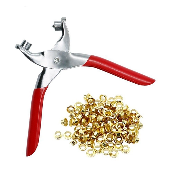 Racdde 4mm Grommet Eyelet Setting Pliers with 100 PCS Eyelets Grommets Hole Punch Pliers for Making Holes in Shoes