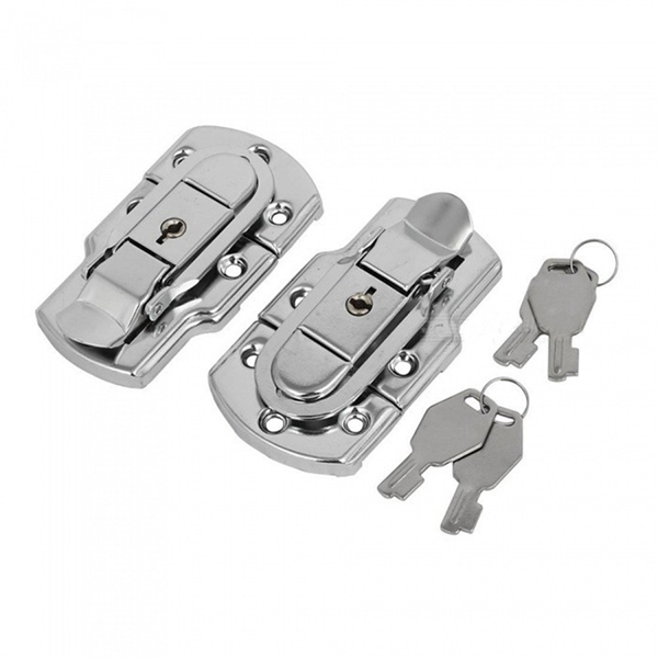 Racdde 2Pcs 88mm Length Metal Toggle Latch Hasp Locks with 2Pcs Keys for Suitcase Briefcase