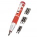 Racdde Precision Magnetic Screw Drivers 9-Piece Set with Internal Tip Storage Red