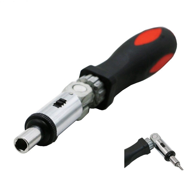 Racdde Magnetic Ratchet Screwdriver 180 Degree Adjustable Ratchet Screwdriver 1/4 Inch Hex Wrench Screwdriver Sleeve