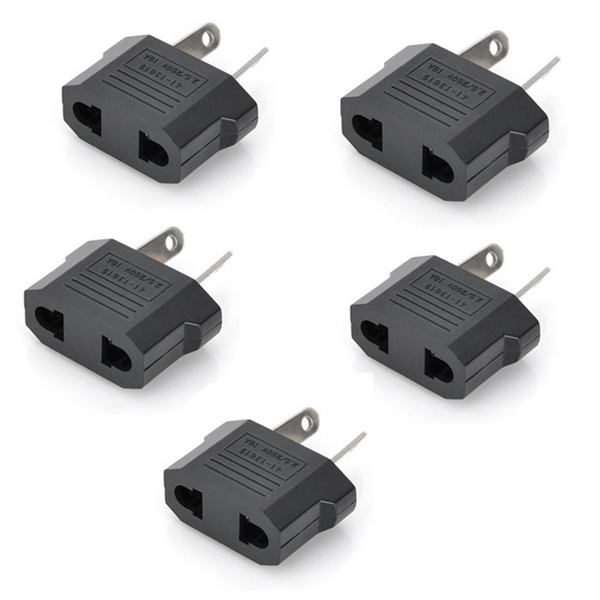 Racdde Portable AU Plug to US / EU Socket Power Adapter - Black (250V / 5 PCS)