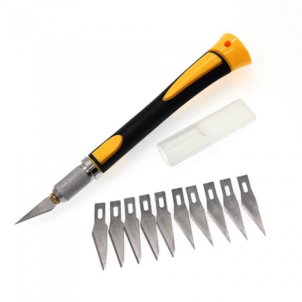 Racdde Wood Carving Cutting Tool, Fruit Food Craft Sculpture Engraving Knife with 10Pcs Blades