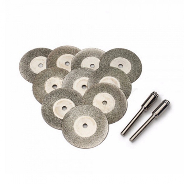 Racdde 12Pcs 50mm Diamond Cutting Discs Mini Grinding Wheel Saw Blades with Rods for Rotary Tools Dremel Drills
