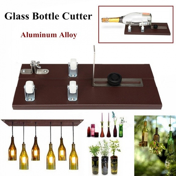 Racdde Glass Bottle Cutter, Sturdier Aluminum Alloy DIY Cutting Tool With Cutting Thickness 3-10mm Brown
