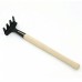Racdde Mini 3-in-1 Multi-function Plant Soil Spade Rake Shovel Set - Black + Beige