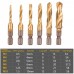Racdde High speed steel 6pcs m3-m10 Hex Shank Tap and Drill Bit multi-function Tapping / Drilling / chamfering 3 in 1 composite tap