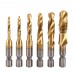 Racdde High speed steel 6pcs m3-m10 Hex Shank Tap and Drill Bit multi-function Tapping / Drilling / chamfering 3 in 1 composite tap