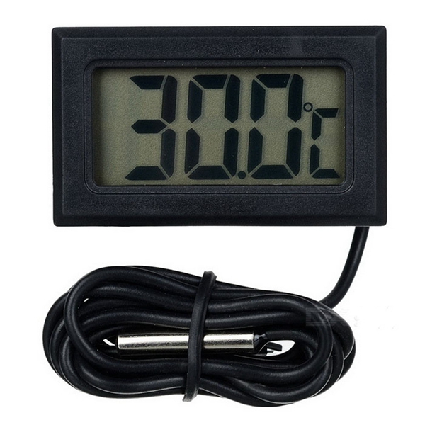 Racdde 1.5" LCD Digital Indoor / Outdoor Thermometer - Black (2*LR44)