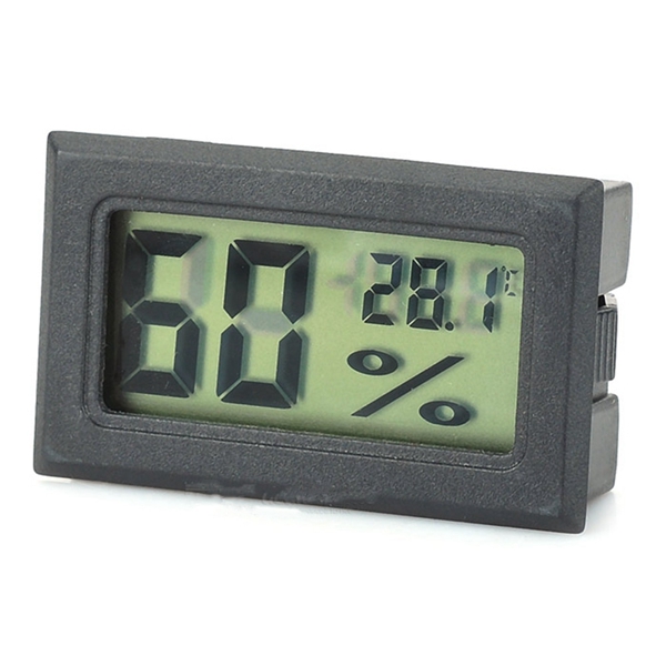 Racdde 1.5" LCD Temperature / Humidity Measuring Thermometer / Hygrometer - Black (2 x LR44)