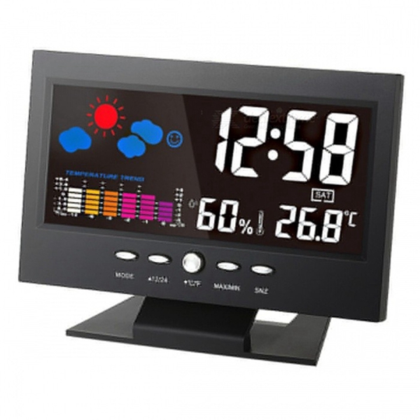 Racdde Digital Temperature Humidity Meter Clock