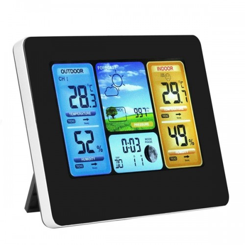 Racdde Wireless Digital Weather Station with Outdoor Sensor, Alarm Clock, Barometer, Temperature Humidity Monitor