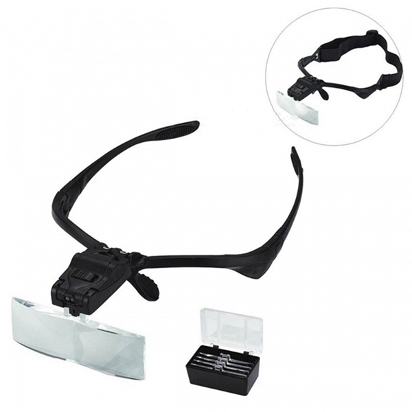 Racdde Headband Magnifying Glass Eye Repair Magnifier w/ 2 LED Light