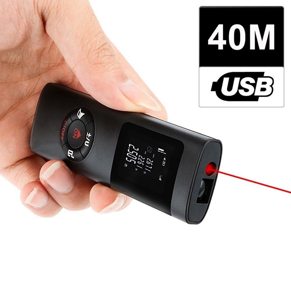 Racdde Mini Handheld 40M Smart Digital Laser Rangefinder Portable USB Charging Distance Measuring Meter