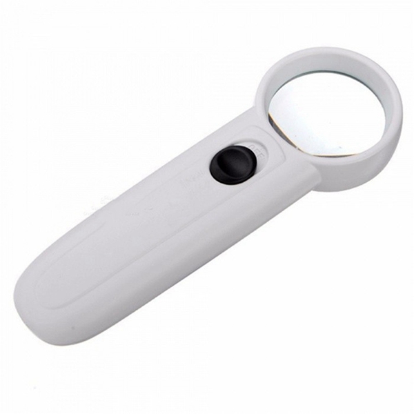 Racdde 15X Handheld Magnifier, Reading Magnifying Glass, LED Light 37mm Lens Diameter Inspection Electrical Repair Lupa Loupe