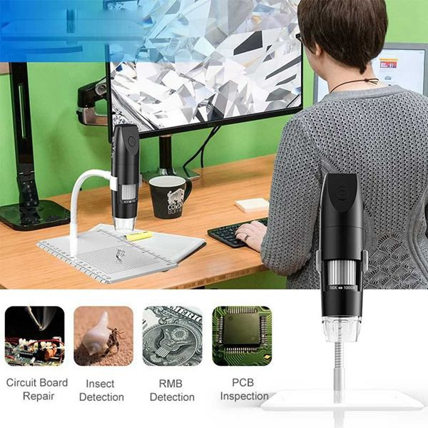 Racdde Wireless Digital Microscope Portable 1080P Endoscope With 8 Adjustable LED Lights 50x – 1000x Magnification