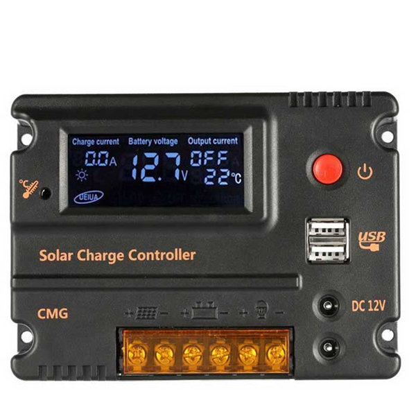 Racdde LCD Panel Solar Charge Controller Battery Switch Overload Protector