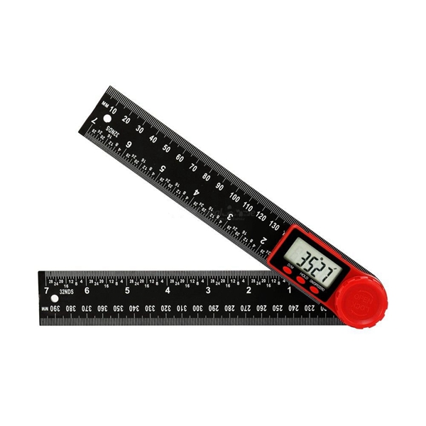 Racdde 2-in-1 0-360° 200mm Electronic Digital Protractor Angle Finder Ruler Measurement Multifunctional 360 Degrees Inch Scale Rul