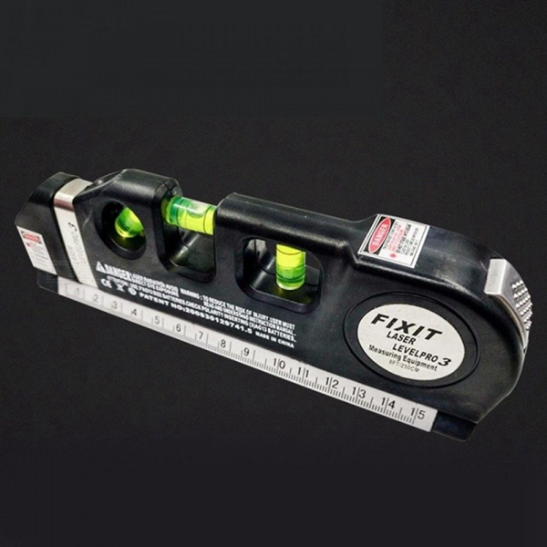 Racdde Multifunctional Laser Level Ruler Steel Tape Horizontal Magnet Level Black