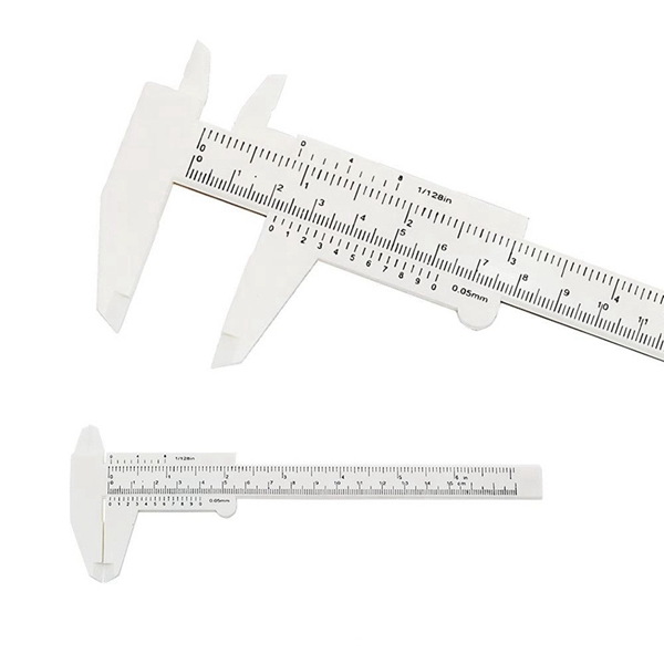 Racdde Vernier Caliper with Millimeter Inch Dual Scale Plastic Vernier Caliper Gauge 0 - 150mm - White