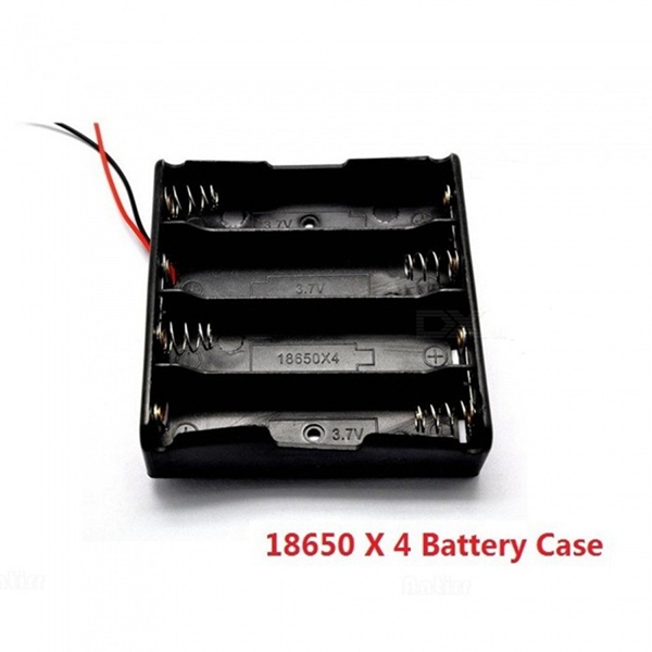 Racdde New Plastic 4x18650 Battery Case Holder Storage Box with Wire Leads for 18650 Batteries 