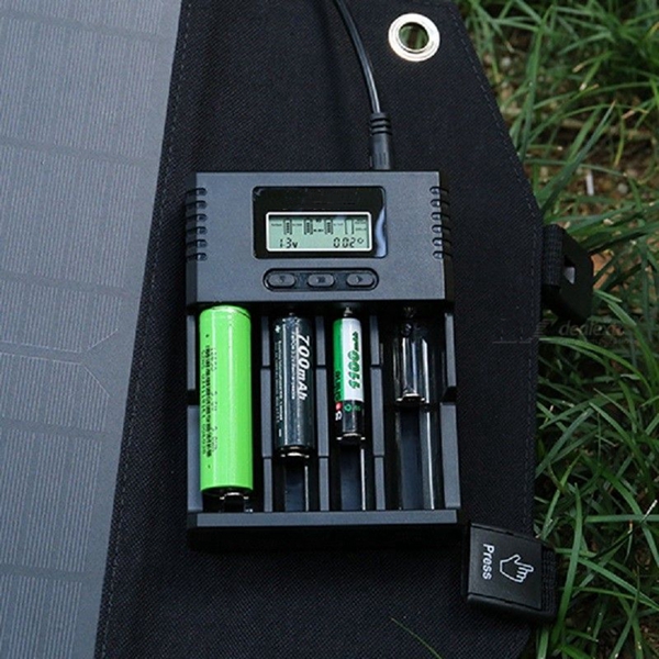 Racdde Universal Solar LCD Battery Charger for Li-ionNiMH LiFePO4 AA AAA 18650 26650 Battery