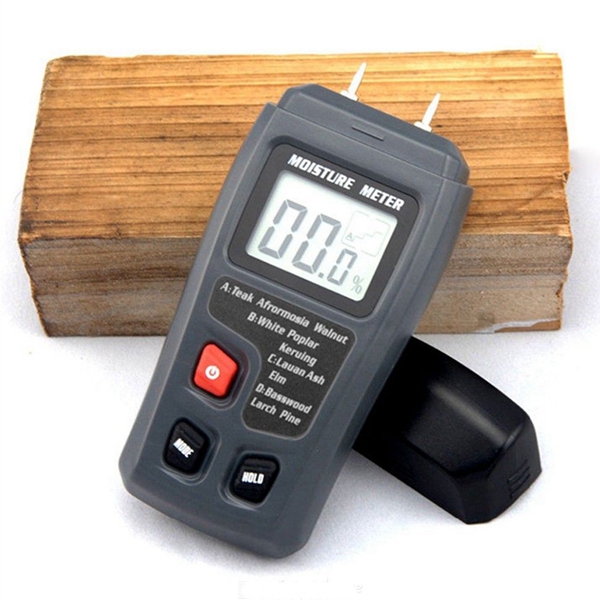 Racdde EMT01 Two Pins Digital Wood Moisture Meter 0-99.9 Wood Humidity Tester Timber Damp Detector With Large LCD Display