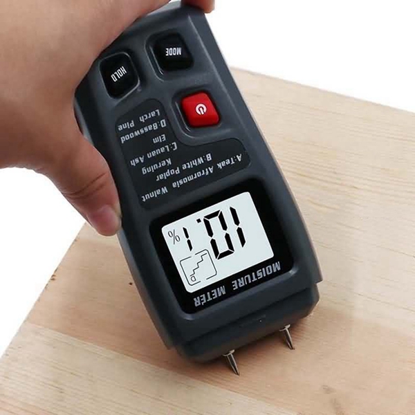 Racdde EMT01 2 Pins Digital Wood Moisture Meter 0-99.9 Wood Humidity Tester Timber Damp Detector with Large LCD Display
