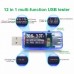 Racdde 12 In 1 USB Tester DC Digital Voltmeter Amperimetro Voltagecurrent Meter Ammeter Detector Power Bank Charger - Blub white