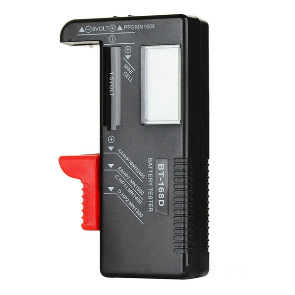 Racdde 3.5 inch LCD Digital Battery Power Level Tester - Black