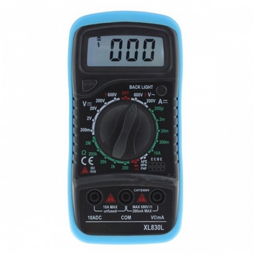 Racdde XL830L Digital LCD Multimeter Voltmeter Ammeter Tester - Blue