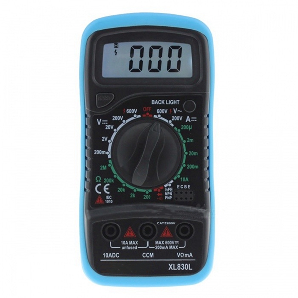 Racdde XL830L Digital LCD Multimeter Voltmeter Ammeter Tester - Blue