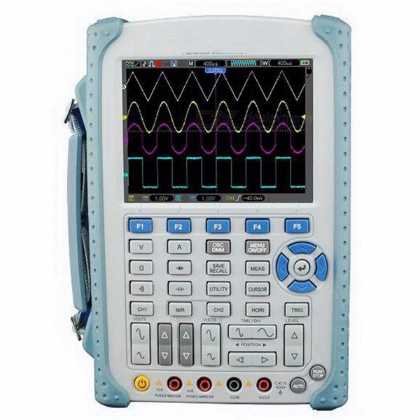 Racdde DSO1062B Handheld Oscilloscope, 2 Channels 60MHZ 1GSa/s Sample Rate 1M Memory Depth 6000 Counts DMM with Analog Bargraph white
