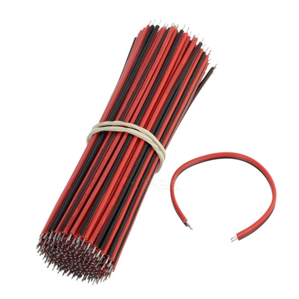 Racdde Electronic Connecting Wire / Double End Tinning Wire / Welding Wire - Red + Black (100 Pairs)