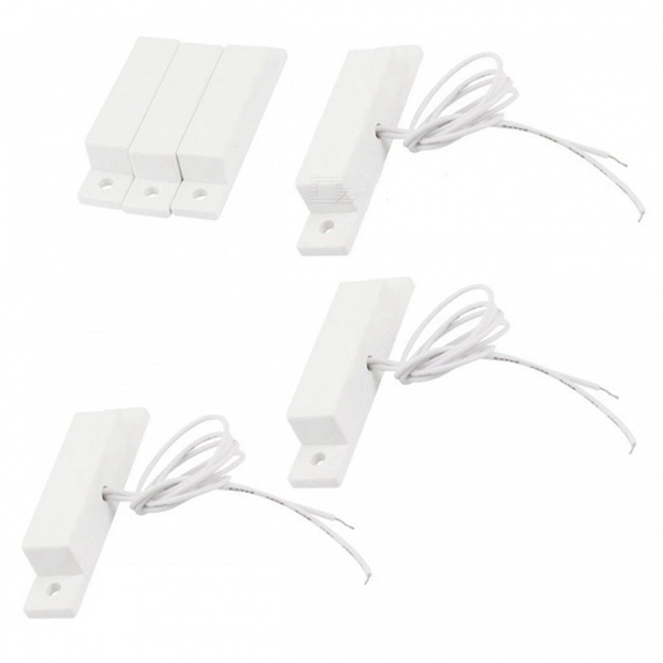 Racdde 5 Sets ABS Housing NC Wired Door Window Contact Alarm Magnetic Reed Switch