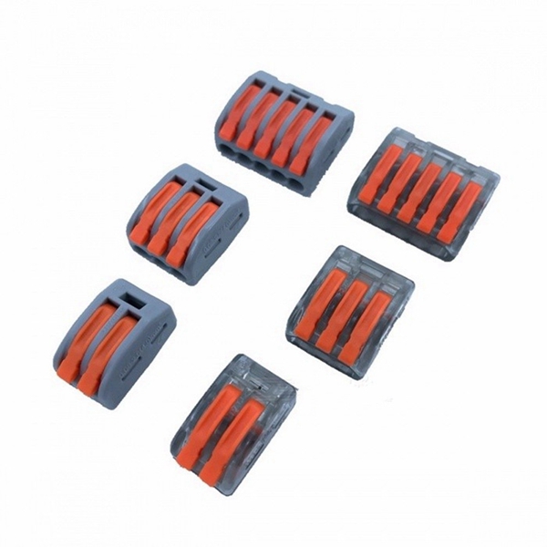 Racdde Wago Type Wire Connector 222 Series Cage Spring Universal Fast Wiring Conductors Terminal Block - 10PCS