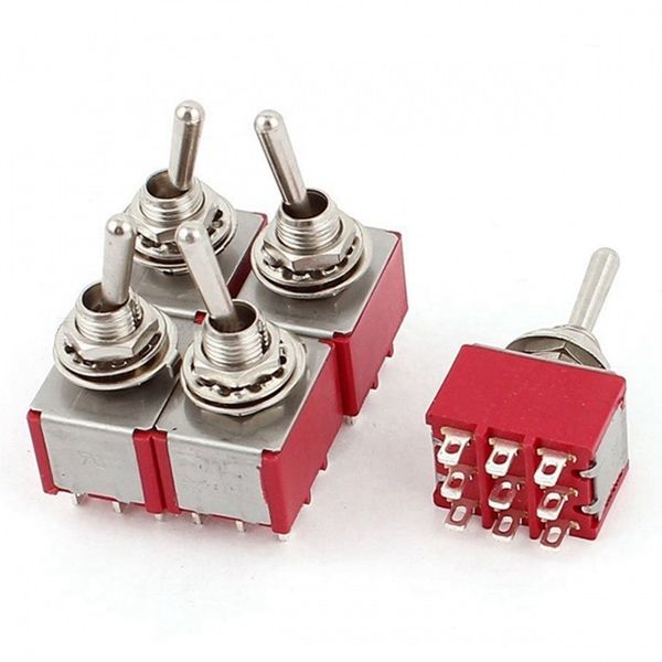 Racdde AC 250V/2A 125V/5A 3PDT ON-ON 2 Positions 9 Pins Latching Miniature Toggle Switch