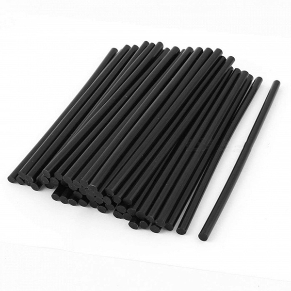 Racdde 20Pcs 7mm Diameter 270mm Long Crafting Models Black Plastic Hot Melt Glue Stick