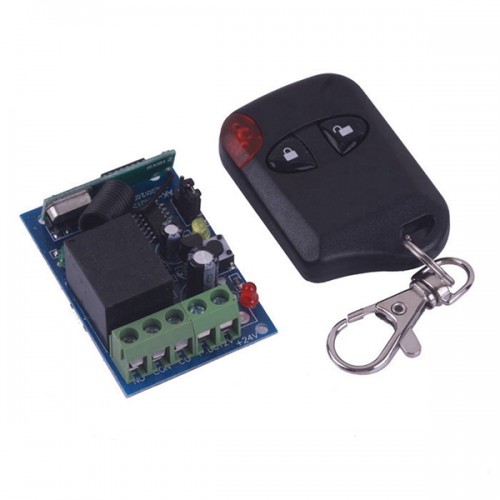 Racdde-BRY RF DC12V 1CH Learning Code Remote Control Switch w/ Controller - Black
