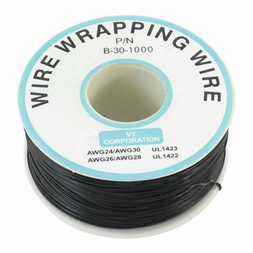 Racdde PCB Solder Black Flexible P/N B-30-1000 30AWG Wire Wrapping Wrap 250M Long - Black
