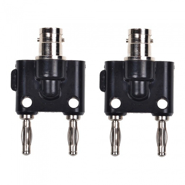 Racdde BNC Female Jack to Dual Stacking Banana Male Connector Adapters - Black - 2 Pcs
