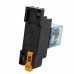 Racdde IEC255 DC 12V Coil 8Pin DPDT Electromagnetic Power Relay with Socket Base - Black (3 PCS)