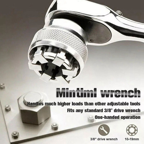 Racdde 10-19mm Adjustable Wrench Universal Socket Wrench Multifunctional Repair Tool