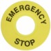 Racdde 10Pcs Yellow Emergency Stop Pattern 22mm Push Button Switch Panel Label