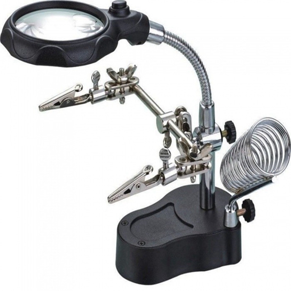 Racdde Multi-function Magnifier with 2 LED, Precision Electronic Soldering Welding Station