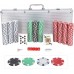 Racdde 500 Poker Chip Set 11.5 Gram Dice Style Clay Casino Poker Chips w/Aluminum Case Cards Dices Blind Button for Texas Holdem Blackjack Gambling 