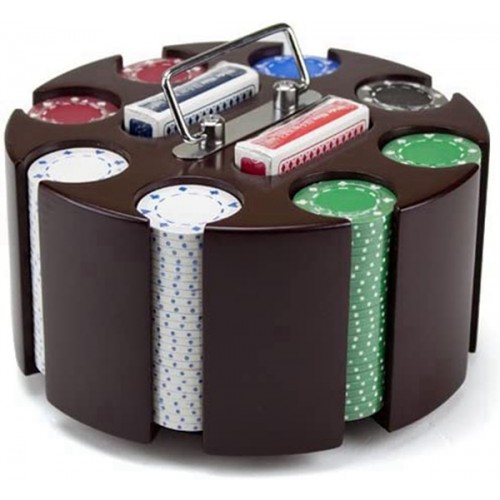 Racdde Poker Chip Set in Wooden Carousel Case, 11.5gm 